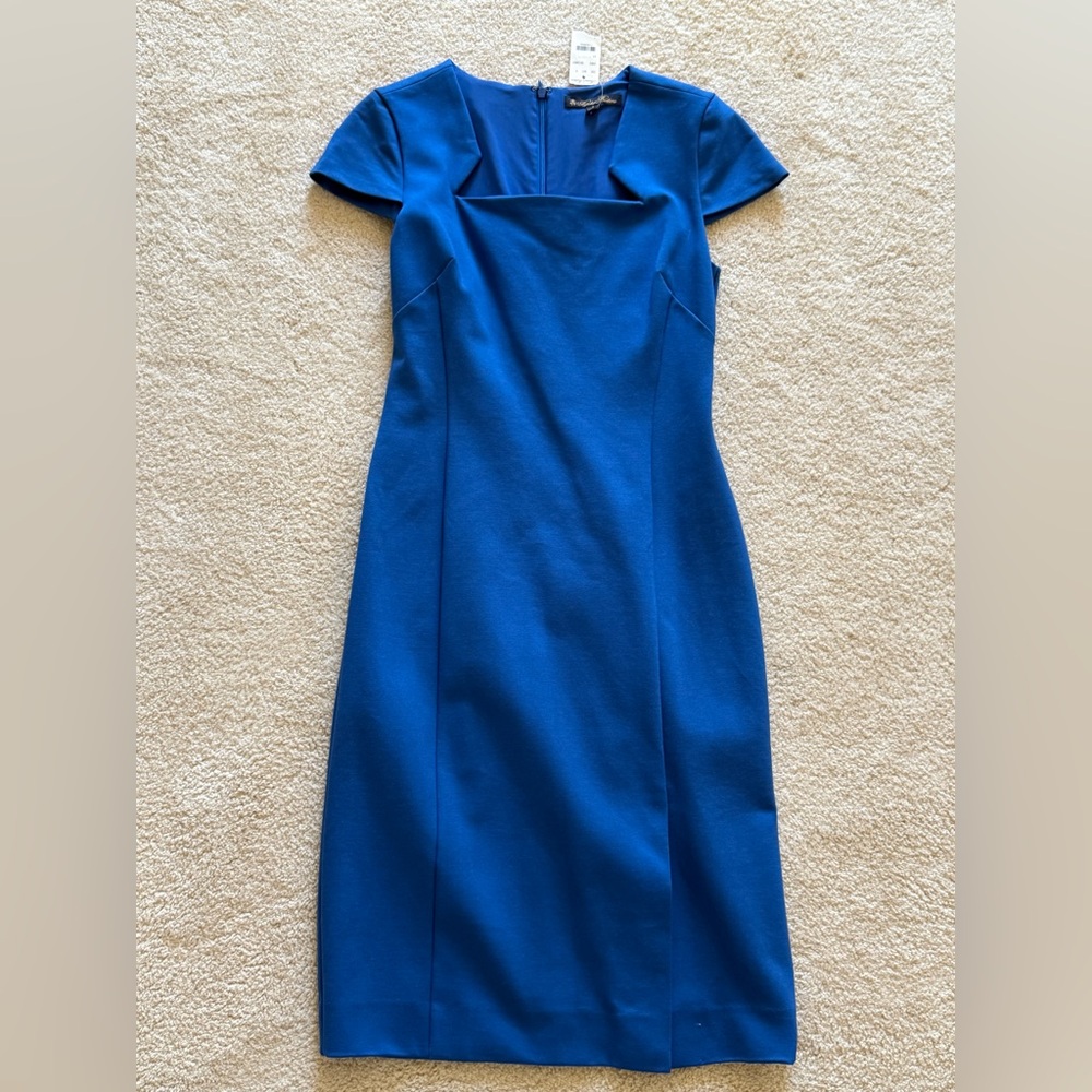 New! Brooks Brothers Cobalt Blue Midi Sheath Dress Size 4